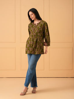 The Mom Store - Mehendi Ease Embroidered Maternity and Nursing Top