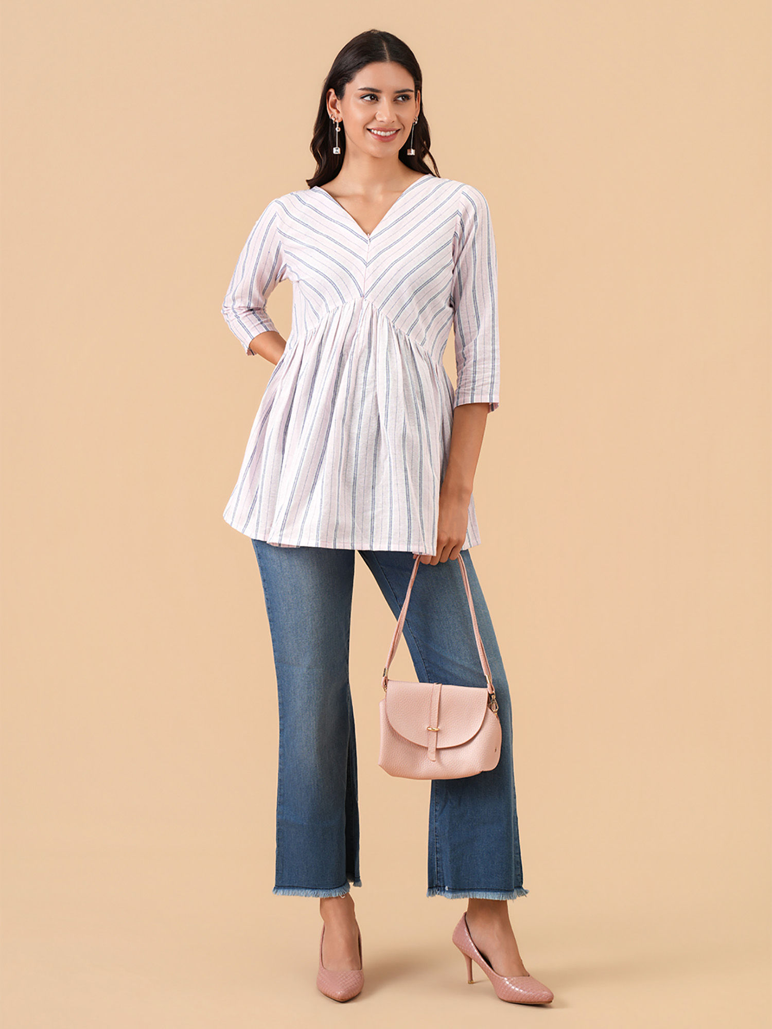 Stripe Ease Maternity and Nursing Top-image-6