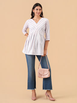 The Mom Store - Stripe Ease Maternity and Nursing Top