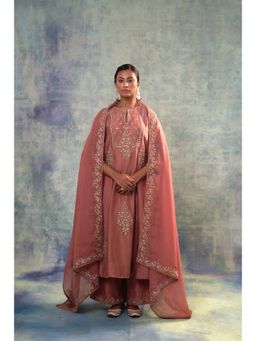 Sonia Khatri - Mauve Charm Kurta with Palazzo and Dupatta (Set of 3)