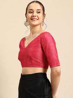 FLAHER - Coral Art Silk Stitched Blouse