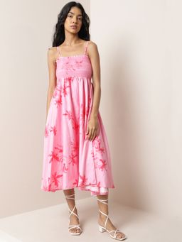 RAREISM - Ariana Printed Pink Dress (Set of 2)