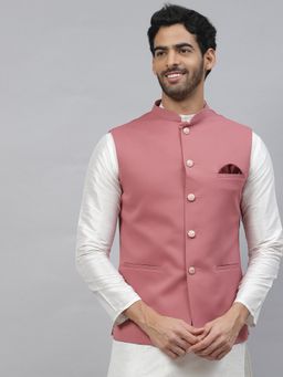 ESSAS club - Men Pink Solid Nehru Jacket