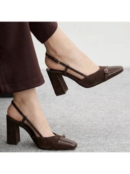 OZZARO - Women Brown Expresso Block Heels