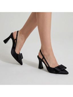 OZZARO - Women Black Bow Protocol Block Heels