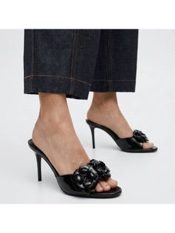 OZZARO - Women Black Bloom Petal Stiletto Heels