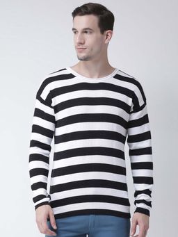 Club York - Men Black White Striped Sweater