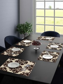 Saral Home - Unique Quality Viscose Dining Table Kitchen Placemats Pack of 6 (34 x 45 Cm Brown)