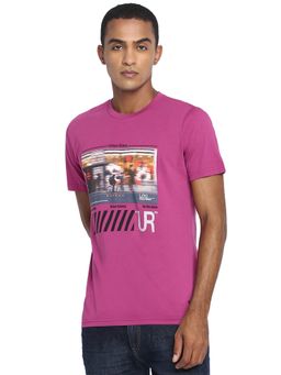 Lee - Men Deep Orchid Graphic Print Slim Fit T-shirt