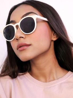 Pipa Bella by Nykaa Fashion - Chic White Black Tinted Round Sunglass
