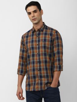 Peter England - Men Multi Slim Fit Check Full Sleeves Casual Shirt