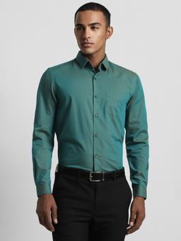 Peter England - Men Green Slim Fit Formal Shirt