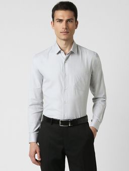 Peter England - Men Grey Regular Fit Formal Shirt