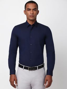 Peter England - Men Navy Slim Fit Formal Shirt