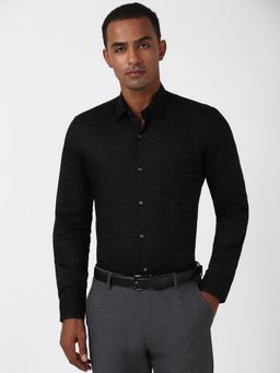 Peter England - Men Black Slim Fit Formal Shirt