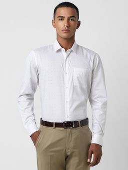Peter England - Men White Slim Fit Formal Shirt
