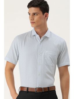 Peter England - Men Blue Regular Fit Half Sleeves Formal Shirt