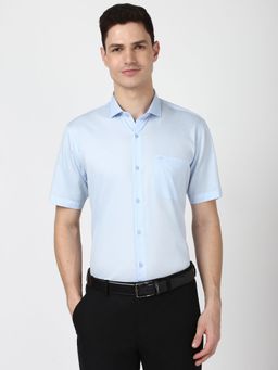 Peter England - Men Blue Regular Fit Formal Shirt
