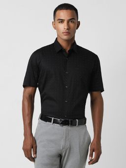 Peter England - Men Black Regular Fit Formal Shirt