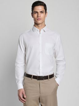 Peter England - Men White Slim Fit Full Sleeves Formal Shirt