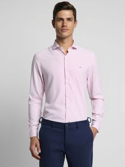 Peter England - Men Pink Super Slim Fit Full Sleeves Formal Shirt