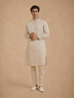Manyavar - Regal Beige Kurta Pajama for Men