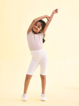 Go Colors - Cream Solid Slim Fit Shorts