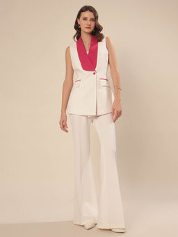 VOLCAPE - Off White Calista Blazer & Pant (Set of 2)