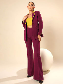 VOLCAPE - Wine Olivia Blazer & Pant (Set of 2)