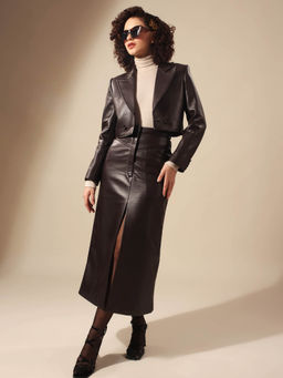 VOLCAPE - Brown Sophia Blazer & Long Skirt (Set of 2)