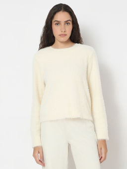 VERO MODA - Off White Long Sleeve Pullover Sweater