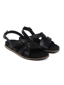Planet Paaduks - Fox Crossover Vegan Leather Black Men Sandals