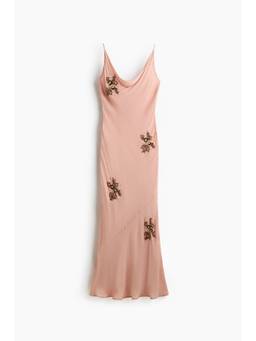 H&M - Women Pink Embellished Cowl-Neck Dress