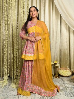 Mulmul - Gul-Suraiya Kurti-Sharara & Dupatta (Set of 3)