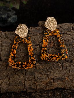 E2O - Contemporary Gold Plated Multicolour Embellished Drop Earring