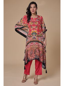 Zari Jaipur - Red Kurta and Pant (Set of 2)