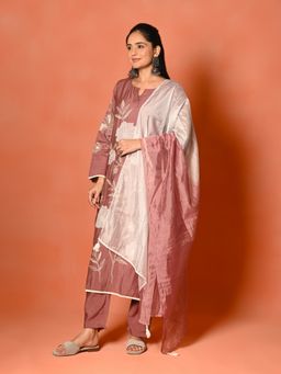 ISHKIYA - Pink Women Kurta with Pant and Dupatta (Set of 3)