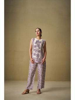 Sukruti Design - Purple Plum-Purple Printed Co-Ord (Set of 2)