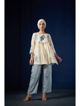 Sukruti Design - Blue Cobalt-Blue Printed Co-Ord (Set of 2)