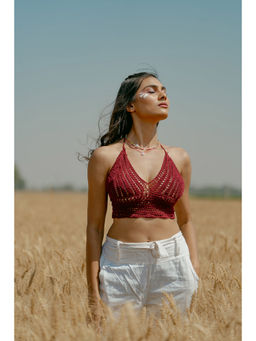 FREAKINS - Cordovan Crochet Top