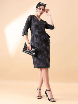 Powersutra - Black Floral Wrap Around Dress