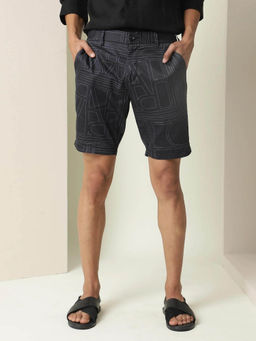 Rare Rabbit - Men'S Osin Black Shorts Mid Rise