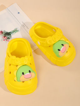 Hopscotch - Boys Yellow Animal Applique Clogs