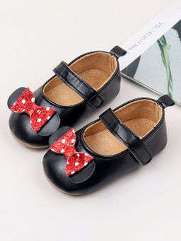 Hopscotch - Girls Black Bow Applique Mary Jane