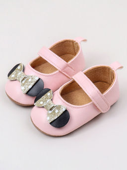 Hopscotch - Girls Pink Bow Applique Mary Jane