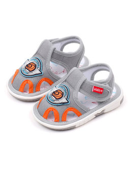 Hopscotch - Unisex Grey Racing Car Applique Sandals