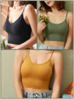 BRACHY - Womens Removable Padded Sports Workout Bra Multi-Color (Pack of 3)