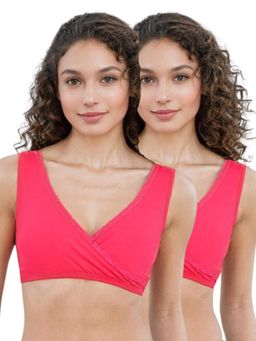 Adira - Medium Coverage Plunge Bra Pink (Pack of 2)