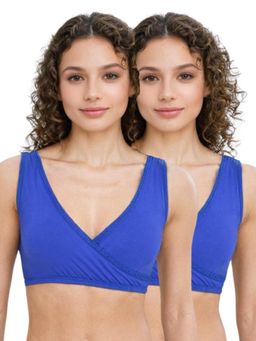 Adira - Medium Coverage Plunge Bra Blue (Pack of 2)