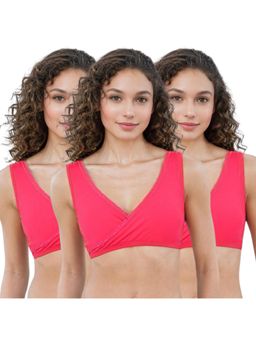 Adira - Medium Coverage Plunge Bra Pink (Pack of 3)